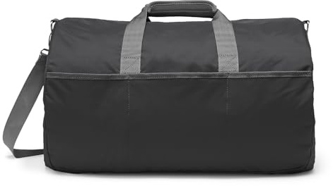 Amazon Essentials 20 (50.8 cm) Large Foldable Nylon Duffel Bag for Travel/Storage with Zipped Pockets, 30 pounds (13.6 kg) Capacity, Black