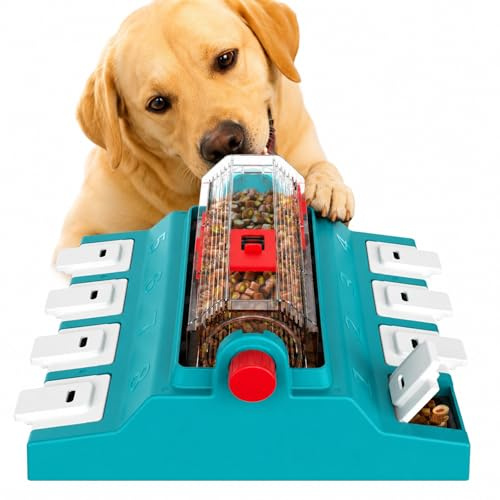 KADTC Jouet Distributeur de croquettes pour Chien 2-en-1 à activer avec la Patte – Puzzle Roulant interactif 16,4 oz pour Chiens Moyens/Grands, Stimulation mentale et Alimentation Lente