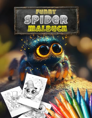 Funny Spider Malbuch | ultimativ witzige und niedliche Spinnen Motive zum selbst ausmalen und gestalten | Geschenkidee für jung und alt
