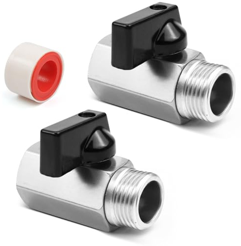 2 Robinets à Bille en Laiton 1/2 Pouce - Mini Robinet à Bille, Robinet d'Arrêt, Vannes à Bille à Filetage Intérieur, Interrupteur à Bille Dn15 pour Cuisine, Salle De Bain, Wc, Entretien Facile