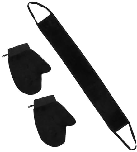 Ipetboom 1satz Badehandschuhe Set Exfolierende Peelinghandschuhe Für Bad Und Dusche Teilig Schwarze Handschuhe Schwarzes Peelingtuch Für Sanfte Hautpflege Und Optimale Reinigung