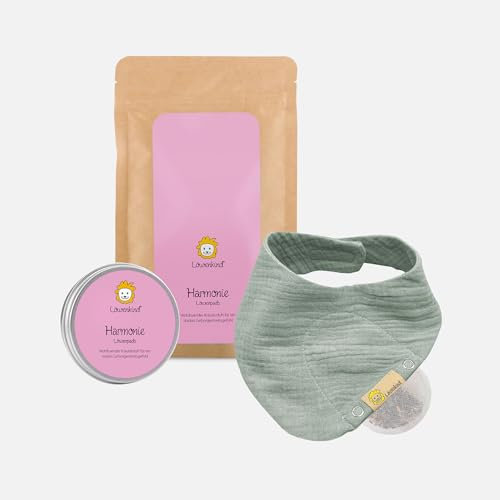 LÖWENKIND Harmonie-Set fürs Zahnen und Unruhe bei Babys und Kindern | Natürliche Kräuterpads ohne Zusatz ätherischer Öle Ab Geburt anwendbar Von Hebammen empfohlen 75 Tage Anwendung (Pistazie)