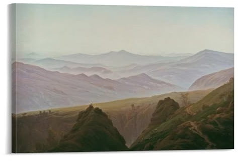 Caspar_David_Friedrich_-_Der_Morgen_im_Gebirge Kunstdruck auf Leinwand, Poster, Wandfarbe, Kunstposter, Dekoration, moderne Wohnkunstwerke, 40 x 60 cm