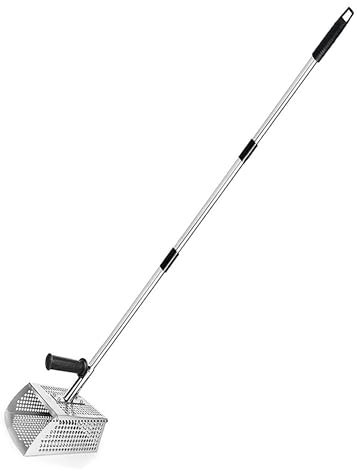 Metal Detecting Scoop - Stainless Steel Beach Shovel with Handle for Fast Sifting and Treasure Hunting, Ideal for Sand Sifting and Beach Combing