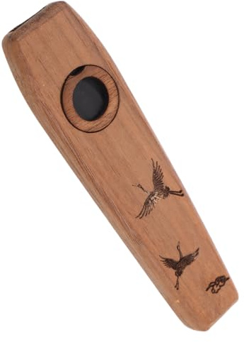 COOPHYA Holz Kazoo Musikinstrument Robust mit Membran Kleiner Blasinstrument für Erwachsene Anfänger Natürliche Klangqualität Zubehör für Gitarre Ukulele Mundharmonika