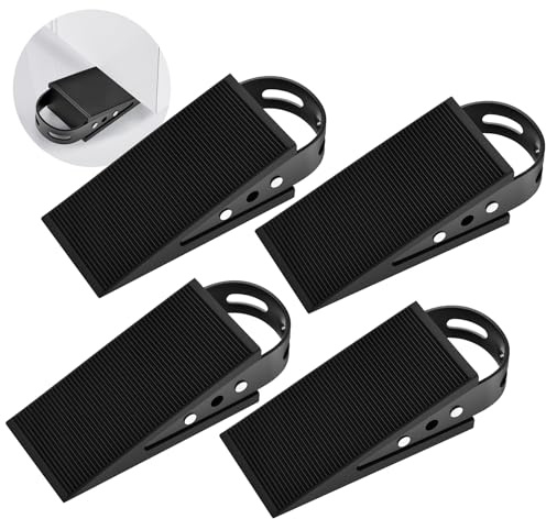 WUFANC Cale Porte Sol 4 Pièces, Bloque Porte Coulissante Avec Poignée En Acier Inoxydable, Bloc Porte Coulissante Convient à Tous les Types de Sols et à Tous les Types de Portes