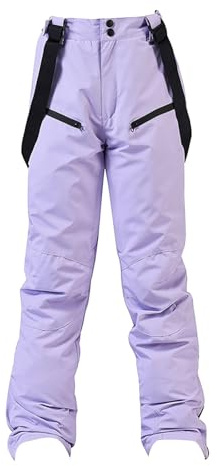 Pantalones de esquí con aislamiento térmico para mujer, impermeables, resistentes al viento, con forro polar, overol cálido de snowboard para esquí, Morado (, XS