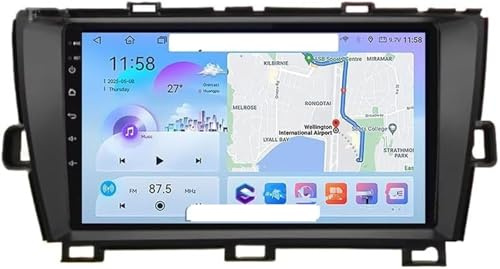 Dispositivo di navigazione per auto Autoradio stereo da 9″ per Toyota per Prius 2010-2015(8 Core 4g+wifi 12g+256g)