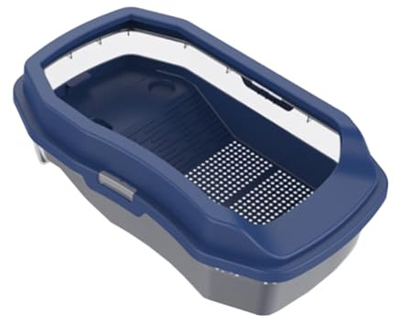 LOORGVEL Vasca per Tartarughe di Terra e Acqua in Plastica Blu Piattaforma Solare Doppia, Resistente all'Usura e Facile da Pulire per Riposo e Nuoto