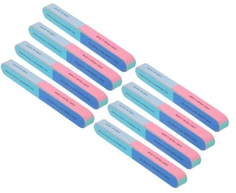 Mikikit 8pièces Polissoir à Ongles Étapes Blocs de Ponçage à Ongles Professionnelle Outil de Lustrage pour Mains et Lavable et Réutilisable