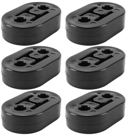Gurtt 6 stycken svarta avgasrör, universella avgasrör för alla fordon, 2 hål, 12 mm