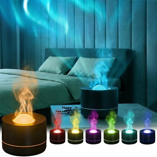 GWAEPU Projektor Aroma Diffuser: USB Aroma Diffuser 200ML Diffuser Ätherische Öle mit Sternenprojektor und 7 Farben LED Nachtlicht leise sicher für Abendroutine im Schlafzimmer für Frauen Männer