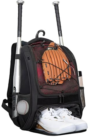 Zaino da baseball, borsa da baseball, gioventù, zaino da baseball, per ragazzi, con scomparto per scarpe, zaino da baseball, grande borsa da baseball per ragazzi e adulti, caschi, Sch