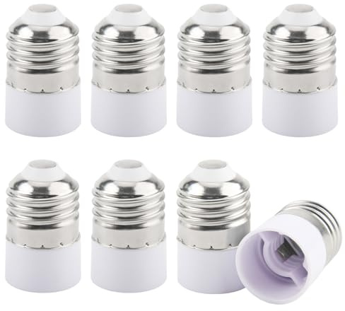 GZGXKJ 8 Pezzi E27 a E14 Socket Converter Allungare il Filo Adattatore E27 E14 per Lampadine a LED Lampade Alogene a Incandescenza e Lampadine CFL
