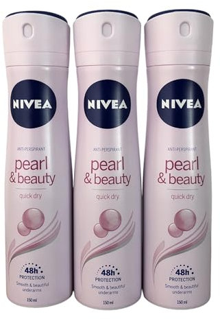 NIVEA Deodorante spray da donna Pearl & Beauty, confezione da 3 (3 x 150 ml)