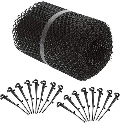 MONZANA® Dachrinnenschutz 12m inkl. 32 Befestigungsclips wetterfest Laubschutz Regenrinne Laubfang zuschneidbar schwarz