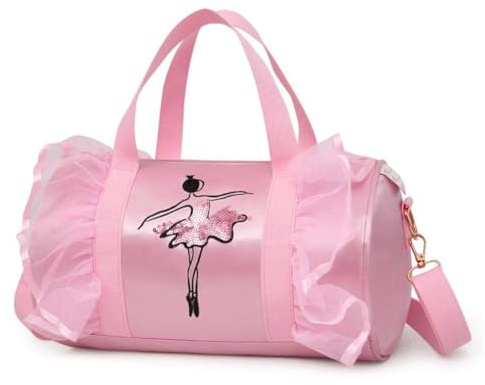 MANGGUO Sac de Danse de Ballet pour Fille, Sac à Main Princess Latin Dance Sac à bandoulière pour Enfants, Rose