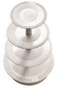 VASSOIO 4 PIANI ALZATA Ø 30-35 - 40-45 IN PLASTICA BIANCO PER TORTE E DESSERT per matrimonio, presentazioni finger food monoporzioni 080B