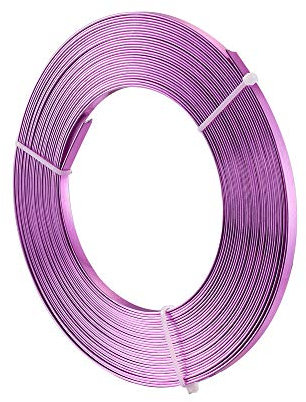 Cheriswelry Flacher Aluminiumdraht, 10 m, 5 mm, für Lünette, Modellierung, Anker, Schmuckherstellung, Edelstein-Metallumwicklung, Gartenarbeit (MediumOrchidee)