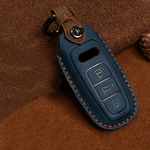 WSWJDW Leder Herren Damen Autoschlüssel Hülle Schlüsselbund Ring Schlüsseltasche, passend für Audi A1 A3 A4 A5 Q7 A6 C5 C6,6