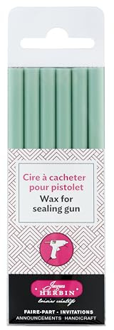 J.Herbin Jacques Herbin 35833T – förpackning med 6 vaxstänger för pistoler, perfekt för pysselprojekt och scrapbooking, mjuk, 1-pack, mintgrön