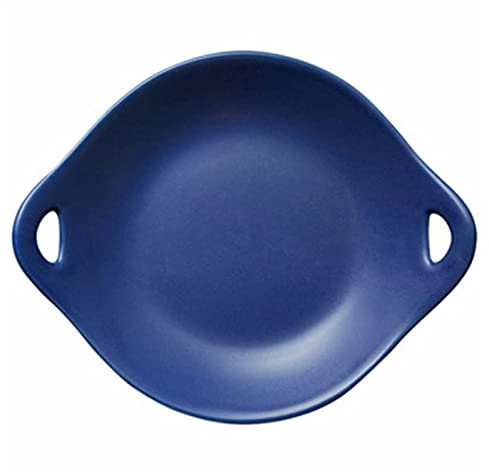 Lasagnera Teglia da forno in ceramica, Bakeware in ceramica a fondo piatto a doppio orecchio, Teglia da forno a colori tonda, Teglia da forno speciale for forno a microonde Teglie da Forno ( Color : B