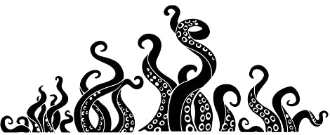 SUPERDANT Black Octopus Tentacules Wall Decor Sea Animal Wall Decal Mural Home Art Decor Vinyl Wall Art Decal Pieuvre Décor pour Salle de Bains Baignoire Décoration Murale Autocollants