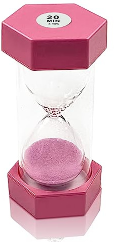 Sanduhr, Kinderuhr, sanduhren Set Kinder, dekorative Sanduhr, Timer können in Klassenzimmern, Küchen, Wohnungen, Büros und auch als dekorative Timeruhr, 20 Minuten, Rosa
