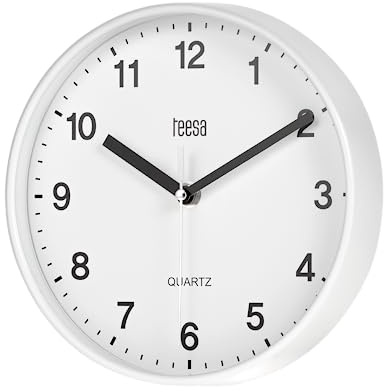 Teesa Horloge Murale Analogique Universel 20 cm TSA0038 Blanc