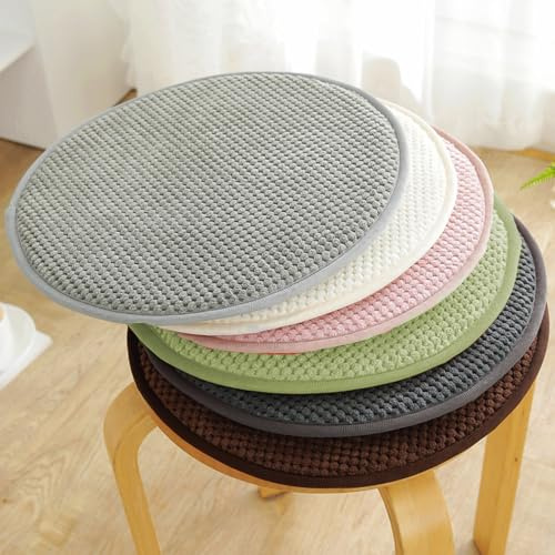 qing yun Satz von 2 runden kleinen Hocker Kissen Anti-Rutsch, runde Sitzkissen Matte für Dining hohen Hocker Barhocker Kissen Sitzkissen (30 * 30cm,Weiß)