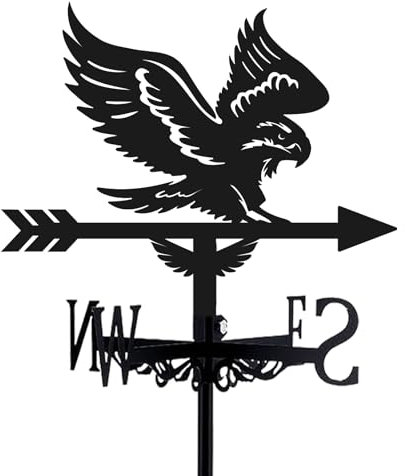 beinkmake Adler Wetterfahne, Metall, Windfahne, Gartendekoration, Richtungsanzeige, Pfahl, Halterung, Ornament für Bauernhaus, Hof, Dach, Outdoor