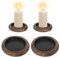 Assiettes de Bougeoirs Rond, 2 Plateau pour Bougies en Bois Assiettes à Bougies Dessous de Bougie en Bois, Ronde Bougeoirs en Bois Decoratif Bougeoirs Ronds en Bois