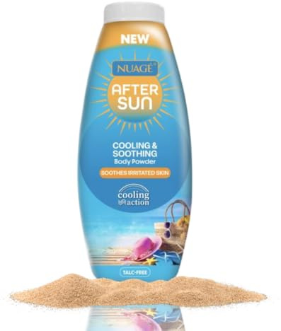 Nuage After Sun Cooling & Soothing Body Powder 226g - Cooling Powder Suitable for Heat Rash, Prickly Heat - Provides Instant Relief | Talc Free Powder by Great British Home