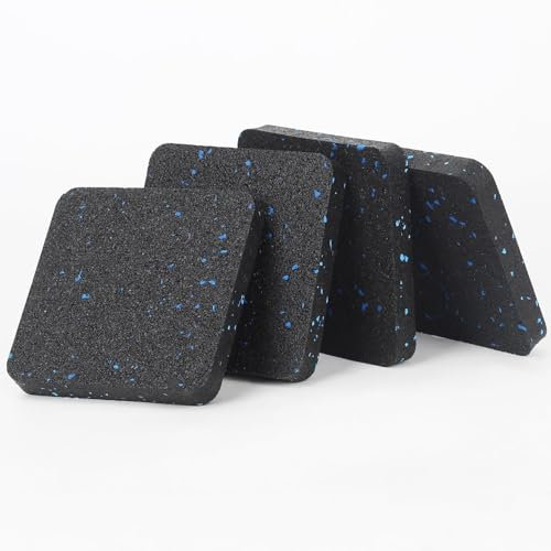 XINRUI 4 Stück Gummi-Anti-Vibrations-Pads, robuste stoßdämpfende Matten, for Laufband, Heimtrainer, Waschmaschine, Trockner, Luftkompressor und andere Geräte, 9,9 x 9,9 x 1,3 cm