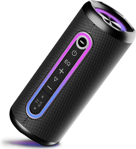 TIMU Portable Bluetooth Speaker Powerful 30W Wireless Speaker with 3 EQ Modes IPX7 Waterproof Bluetooth 5.4 TWS Pairing 30H Battery Life with 3 Modes RGB Lights for Outdoor/Party/Beach/Travel/Gifts