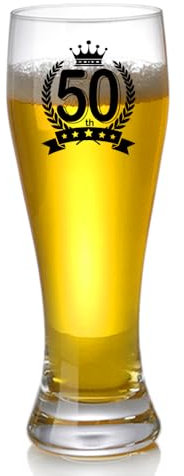 Regalos de 50 Cumpleaños para Hombres, Copas de Cerveza de Trigo, Vaso Cerveza Regalo de Jubilación para Papá Abuelo Marido Tío Amigo Hermano Compañero de Trabajo, Regalo de Día del Padre (50 años)