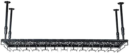 Moderno estante colgante para vino con soporte para copas para decoración de bar y cocina, acabado negro, ahorro de espacio, diseño montado en la pared, almacenamiento de copas de vino boca abajo, 60