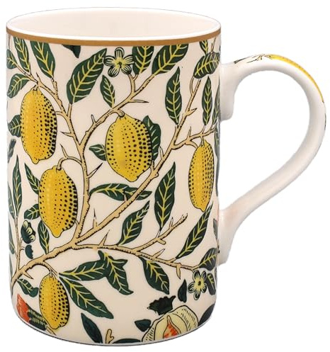 The Leonardo Collection William Morris Tasse à thé et café pour boissons chaudes en porcelaine fine imprimée pour cuisine et maison | Gobelets en céramique réutilisables pour toutes les occasions |