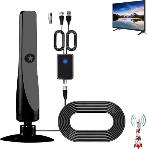 Antenna TV Broadwave 2025, antenna a onde larghe, antenne TV digitale HD amplificate, raggio di copertura miglia, supporta 4K 8K 1080p per Smart HDTV e vecchi televisori (1 set)