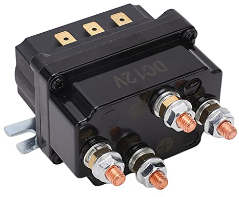 Relé de Cabrestante Eléctrico 250A, Latón ABS, 12V con Alta Potencia de Inicio, para ATV, Vehículos Utilitarios, Motos de Nieve y Cortacéspedes de Césped
