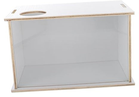 HOMOBABE Multifunktionale Hamsterbadewanne Und Sandbad Aus Acryl Mit Holzdeckel Transparentes Becken 25,2x15,2x14,5cm Für Streifenhörnchen Und Andere Kleintiere