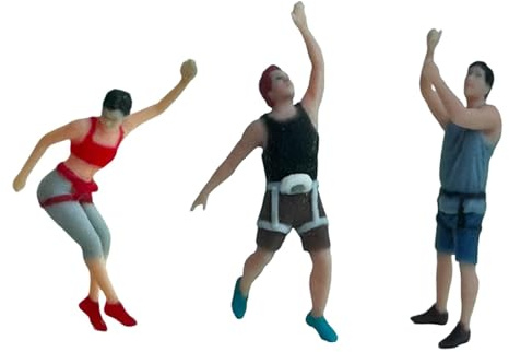 Luwecf 3 Stück Miniaturfiguren in Form von Bergsteigern Handbemalte Personenmodelle Und Architekturmodelle Aus Harz Ein Detailreiches Sandtisch Spielzeug Fü, Maßstab 1:64