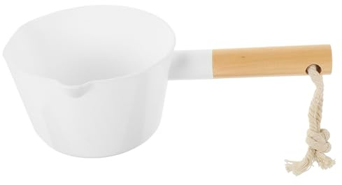 DIYEAH Louche Bois à Long Manche pour Eau Cuillère pour Bain et Cuisine Design Empilable Facile à Nettoyer Accessoire Domestique Polyvalent