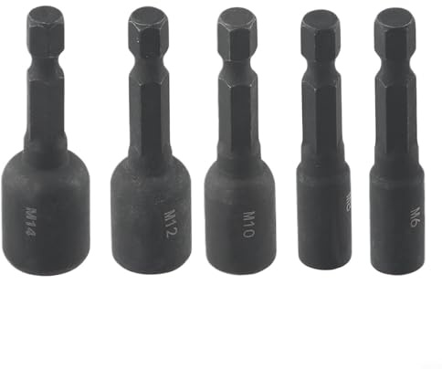 Lot de 5 adaptateurs 6-14 mm avec tige hexagonale 1/4 pour perceuse manuelle et électrique, barre d'extension pour modélisme, bricolage