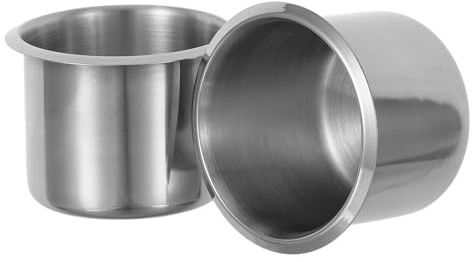 Cabilock Portabicchieri in Acciaio Inox 2 Pezzi per Auto Camper Barche Inserto Portabicchieri Resistente per Braccioli e Tavoli Accessorio Multifunzionale per Veicoli e Ambienti Marini