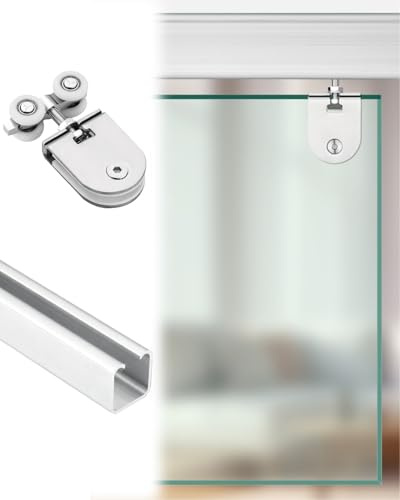 åTkomstpanel Byte Av Övre Skena för Duschskjutdörr I Glas, Gitterstyrning för Glasdörrar Med Tjocklek 5 till 8 mm, Beslagsats för Kommersiella Skjutdörrar(Style-a,50inch/127cm)