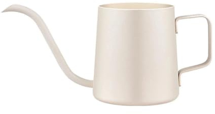 Regadera Mini 350 ml Blanca de Acero Inoxidable – para Plantas de Interior, suculentas, bonsáis y macetas pequeñas, con caño Largo preciso, también como Tetera, cafetera o Jarra de Bebidas