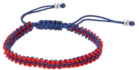 PATIKIL Flätat armband, män kvinnor tibetansk snöre rep armband handgjort lyckobönskydd justerbar storlek för gåvor årsdag familj, röd blå