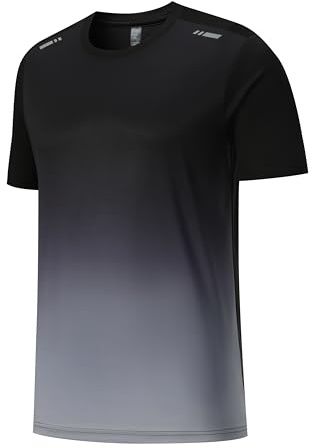 Beuwltpa Men's T-Shirt Quick Dry Gym T Shirt Running Tops | Moisture Wicking Athletic Short Sleeve Sport Clothes for Men Summer Breathable Workout Football Tee