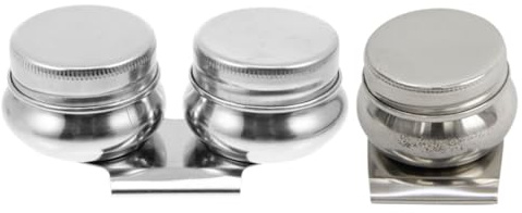 Kichvoe Tazza per Acquerelli in Acciaio Inossidabile 2 Pezzi, Contenitore per Trementina e Olio di Lino, Design Portatile Salvaspazio, per Pittura Indoor e Outdoor